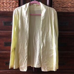 Land’s End yellow lightweight open front cardigan sweater in size XL
